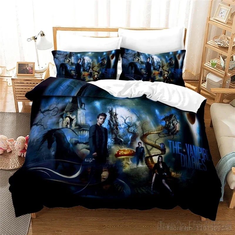 The Vampire Diaries TV Serie Love Child Duvet Cover Set HD Comforter Cover Bedclothes for Kids Bedding Sets Bedroom Decor