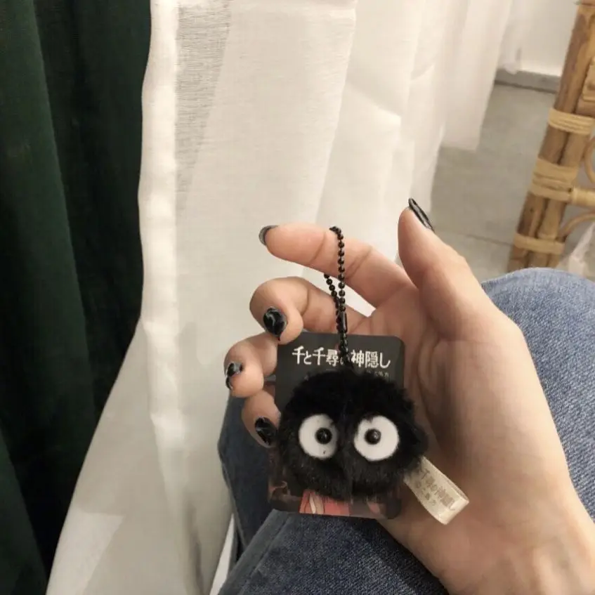 1 pièces dessin animé Anime petite boule d'elfe de charbon en peluche jouet mignon petit Briquette porte-clés en peluche poupée sac accessoires pour les Fans de bande dessinée