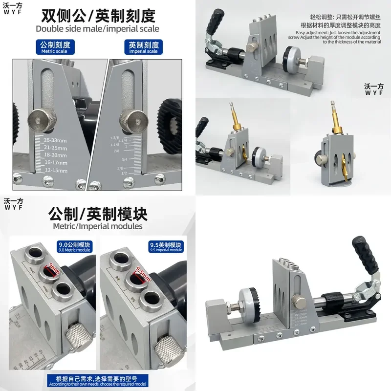 for Woodworking Oblique Hole Device Second Generation Locator Same Side Opening Drill Bit for Cabinet Furniture Assembly