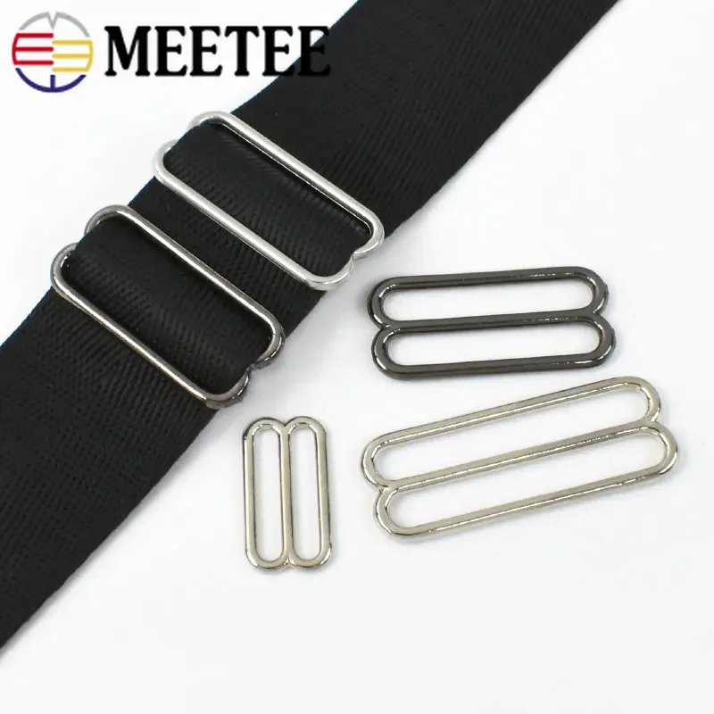 10/20Pcs 20-50mm Metal Adjust Buckles Tri-Glide Clasp Bikini Bra O Ring Sliders Strap Buckle Belt Hook Garment Sewing Accessory