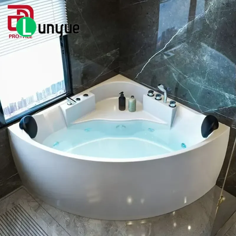 Luxury Indoor Solid Surface Acrylic Freestanding Bathtub Soaking for Home Bathroom Spa Relaxation Durable Modern
