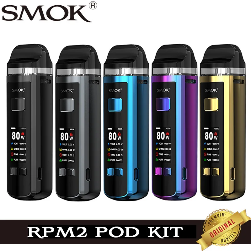 SMOK RPM2 Pod Kit 80W 2000mah Battery with 7ml RPM RPM 2 Cartridge fit RPM2 Mesh MTL Coil Electronic Cigarette Vaporizer