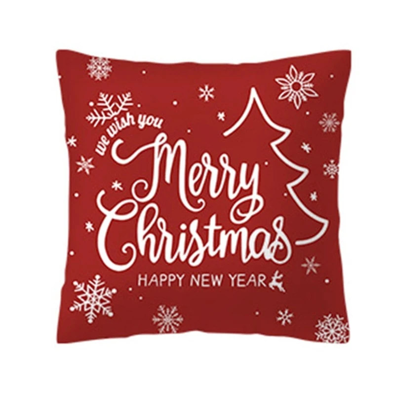Christmas Themed Pillowcaset Soft Polyester Pillow Cover Zippered Easy Removal NEW arrival