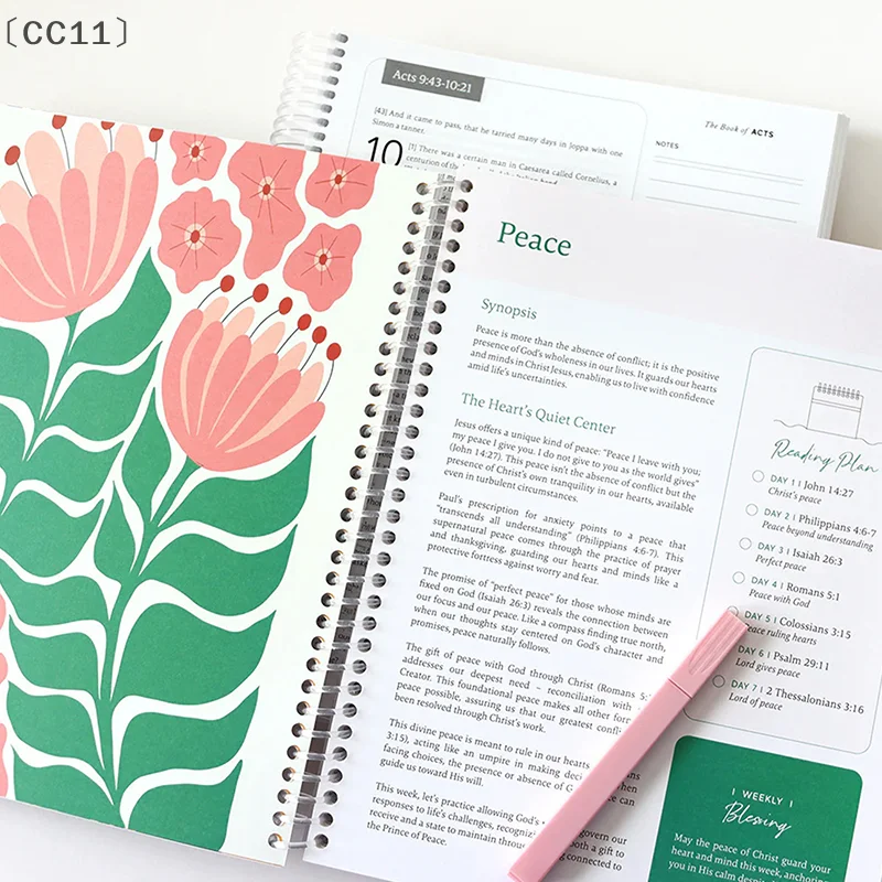 〔CC11〕The Bible In A Year: A 52-Week Study Through Gods Word - Spiral Bible Study Guide 52-Week Women's Bible Study Plan