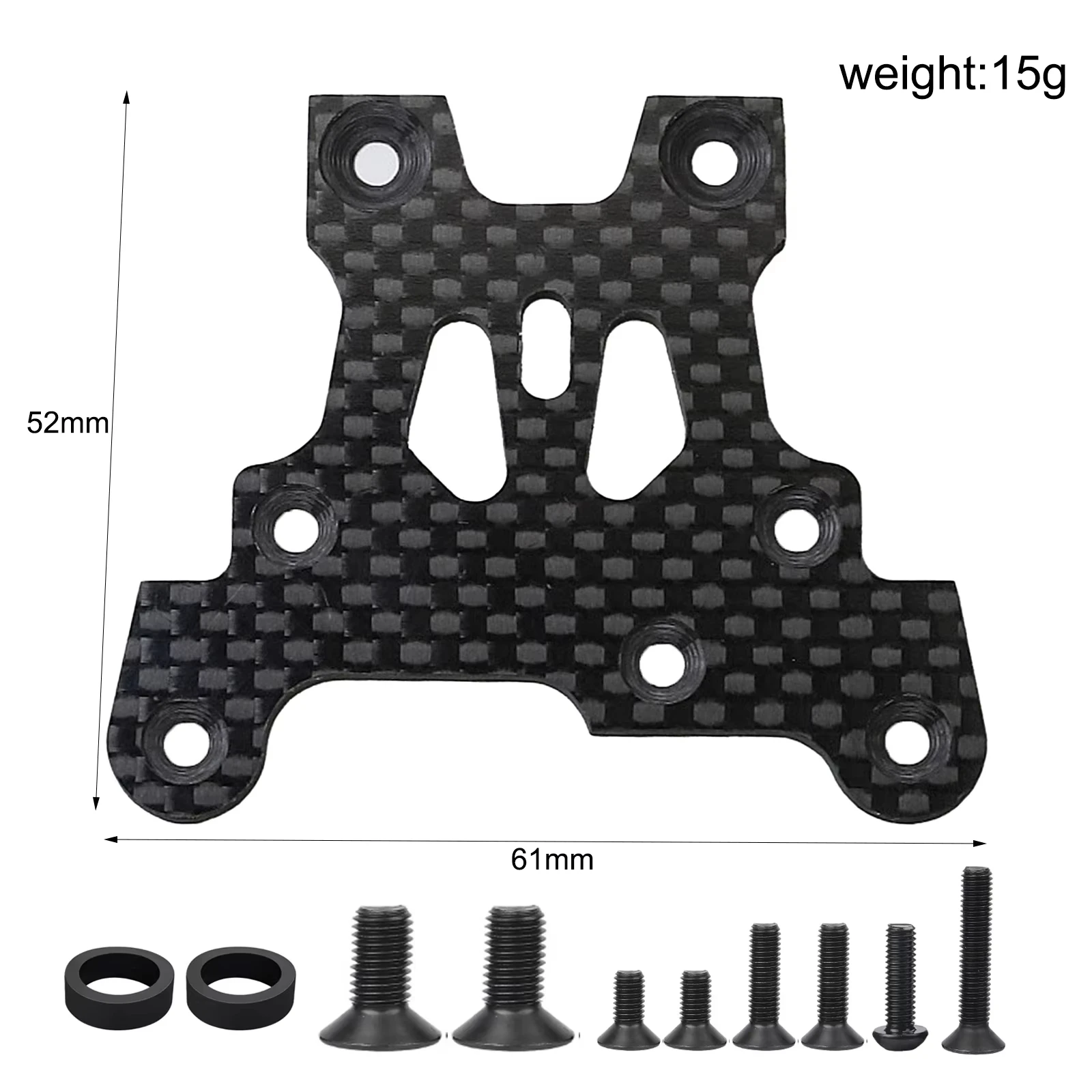 1/8 RC Carbon Fiber Front Shock Tower W/ Screws for Mugen Seiki MBX8 MBX8R Nitro Buggy Upgrade