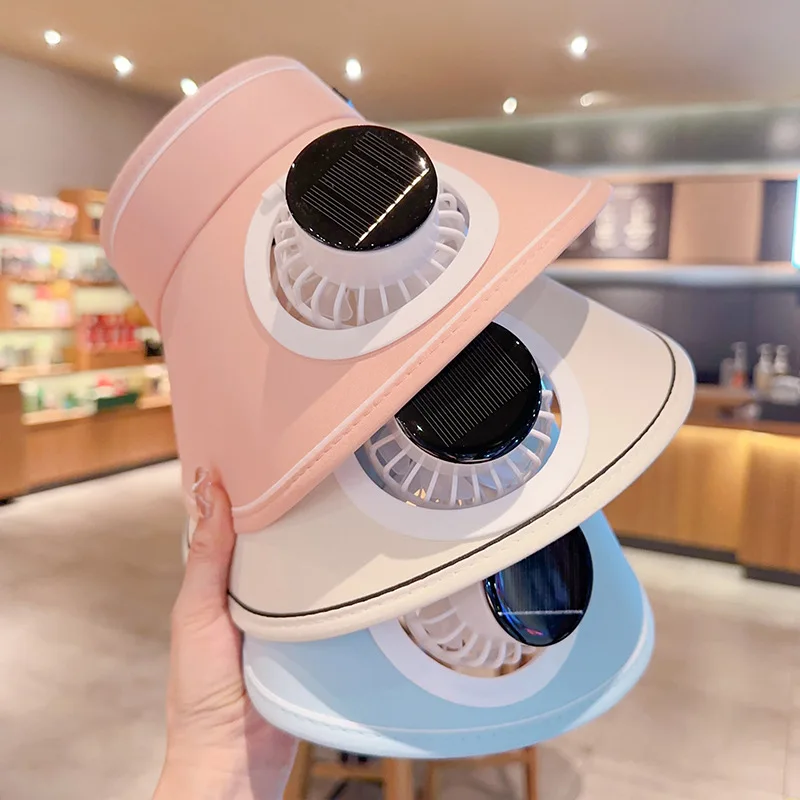 Summer, Solar, Fan Hat Rechargeable Dual-purpose Hat Outdoor Women's Sunscreen Sun Hat Empty Top Sun Hat