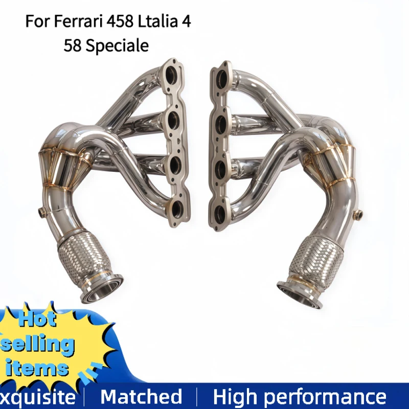 

Stainless Racing Equal-length Exhaust Manifold for Ferrari 458 Ltalia 458 Speciale Exhaust Pipes Header Performance Upgrade