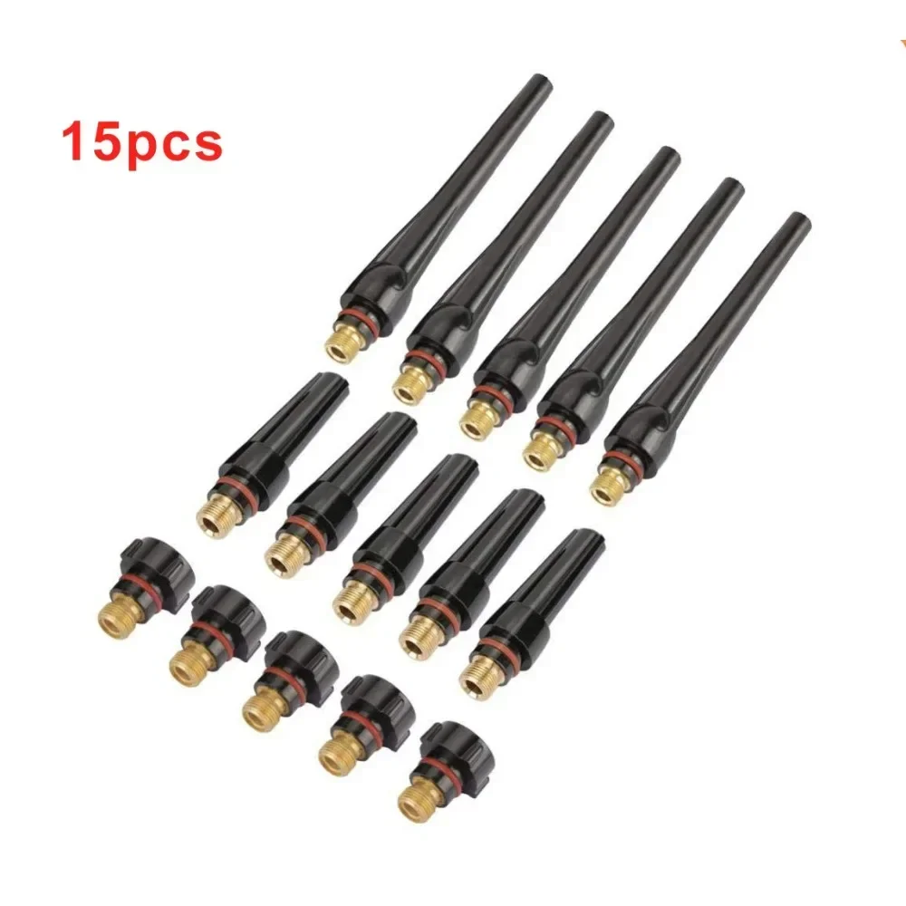 TIG Back Cap Kit 57Y02 57Y03 57Y04，TIG Torch Accessory Replacement Part for WP-17/18/26 Welding Torch(15pcs 57Y02 57Y03 57Y04)