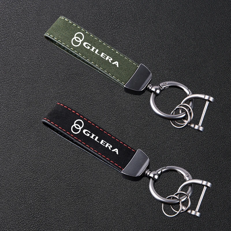 Motorcycle High-Grade Keyring Leather Suede Keychain For Gilera GP800 Fuoco Nexus 500 Runner 50 125 200 Accessories