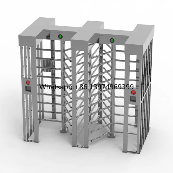 Full Height Turnstile Anti-tailgating Waterproof 304 Stainless Steel Double Passage Full Turnstile
