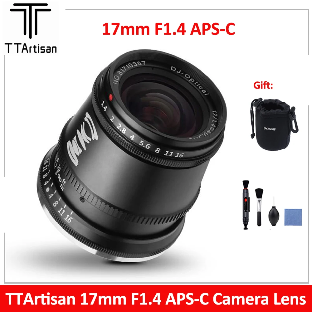 

TTArtisan 17mm F1.4 Wide Angle Camera Lens for Sony E Mount Fujifilm XT3 XA7 XE Canon M Leica L Nikon Z Panasonic Olympus M43