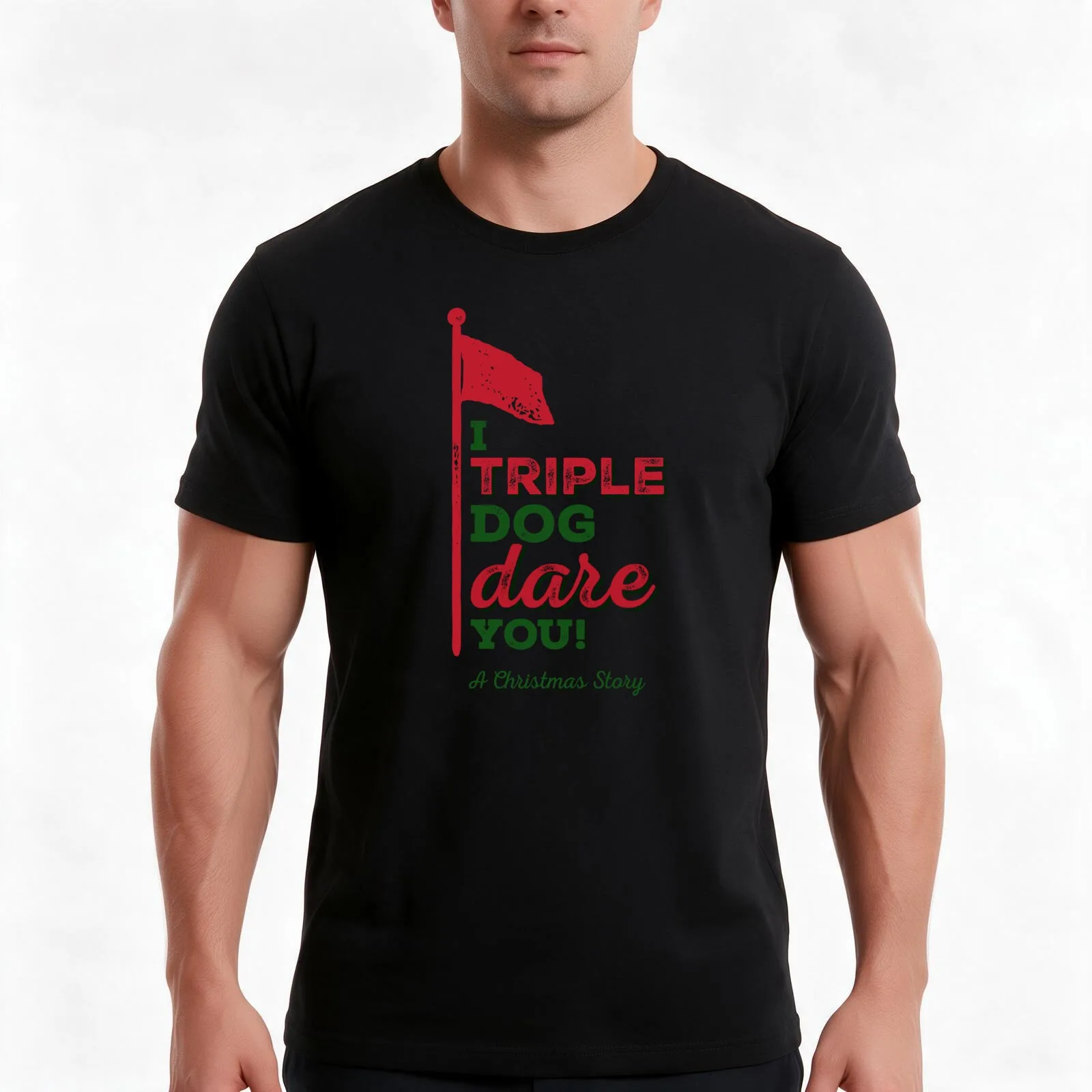 A Christmas Story - I Triple Dog Dare You! T-Shirt, Summer Casual Cotton Tee, Oversized Streetwear Tops, Vintage Graphic Print
