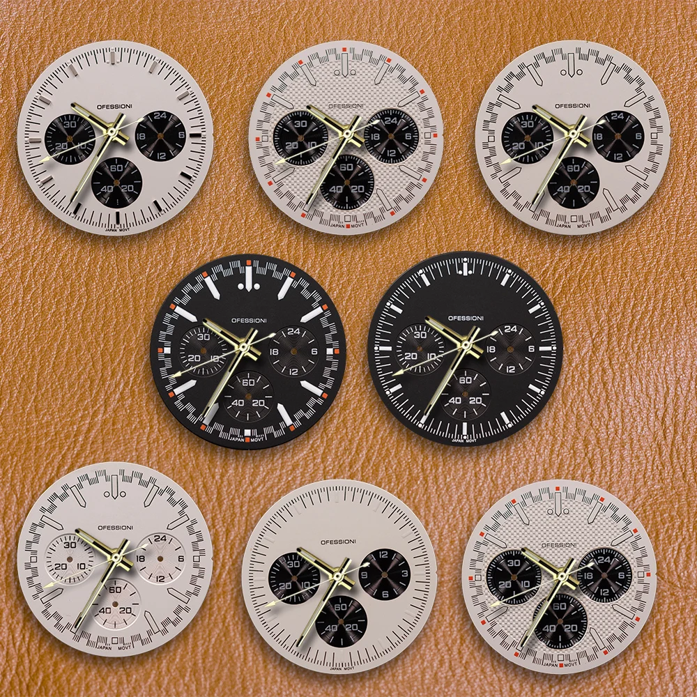 

S Logo 32.5mm New Panda Dial Suitable for VK63 Movement Green Luminous Watch Modification Accessories