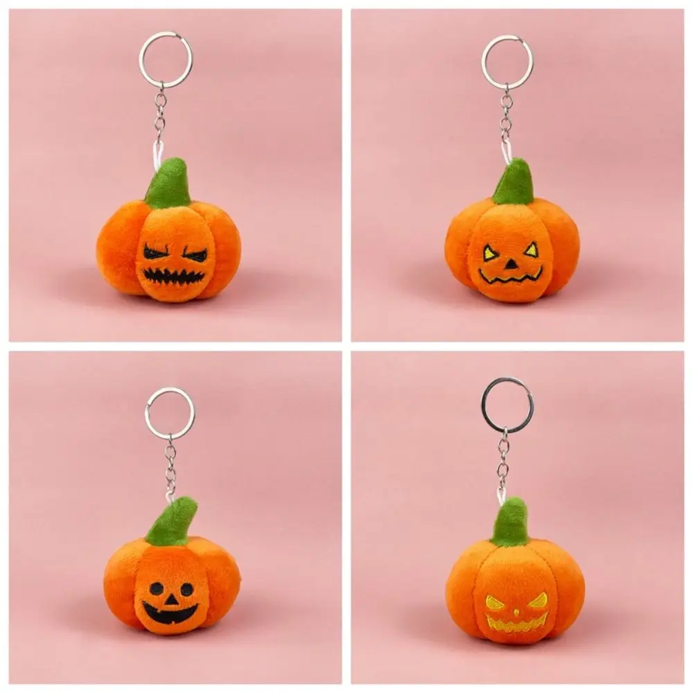 Bonito chaveiro de pelúcia laranja pp algodão halloween diversão decoração presente abóbora decoração chaveiro