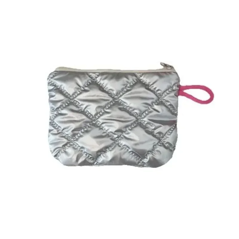 Urocza portmonetka na monety Mini kosmetyczka na klucze Szminka Słuchawki do przechowywania kabli Ins Silver Love Clutch Bag