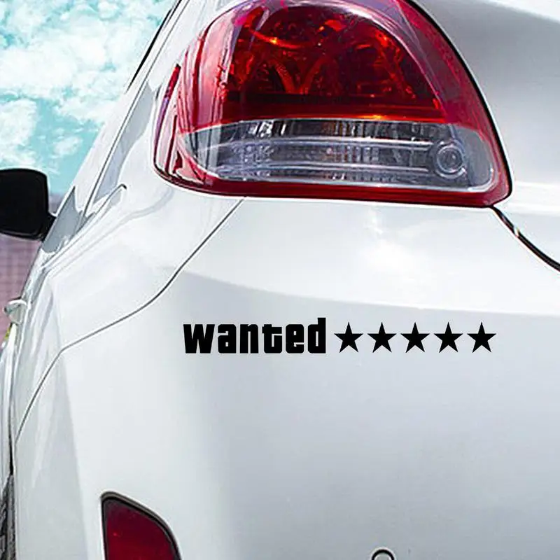 

Wanted Waterproof Car Window Sticker 28x3cm 5 Star Reflective Stickers Car Motocycle Safety Signs Decals For Auto Accessories