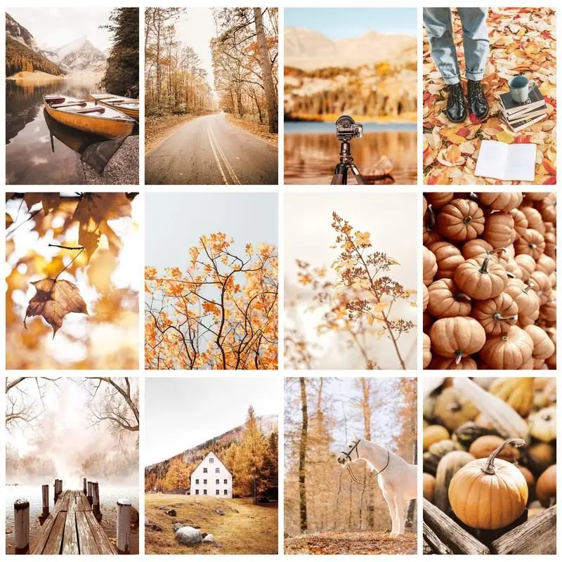 

GATYZTORY Painting By Number Autumn Scenery Drawing On Canvas Hand Painted Painting DIY Picture By Numbers Home Decoration