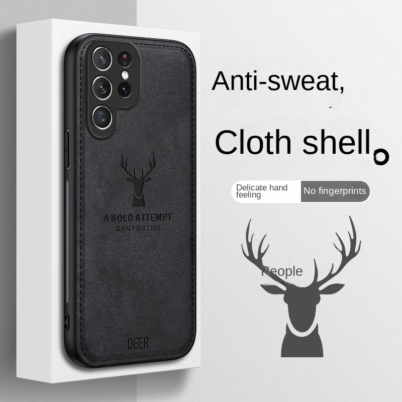 Etui Samsung Galaxy S23 S22 S21 S20 S10 Plus Ultra Etui z miękkiej tkaniny Deer Protective Back Cover Case dla Samsung S20 S23 FE