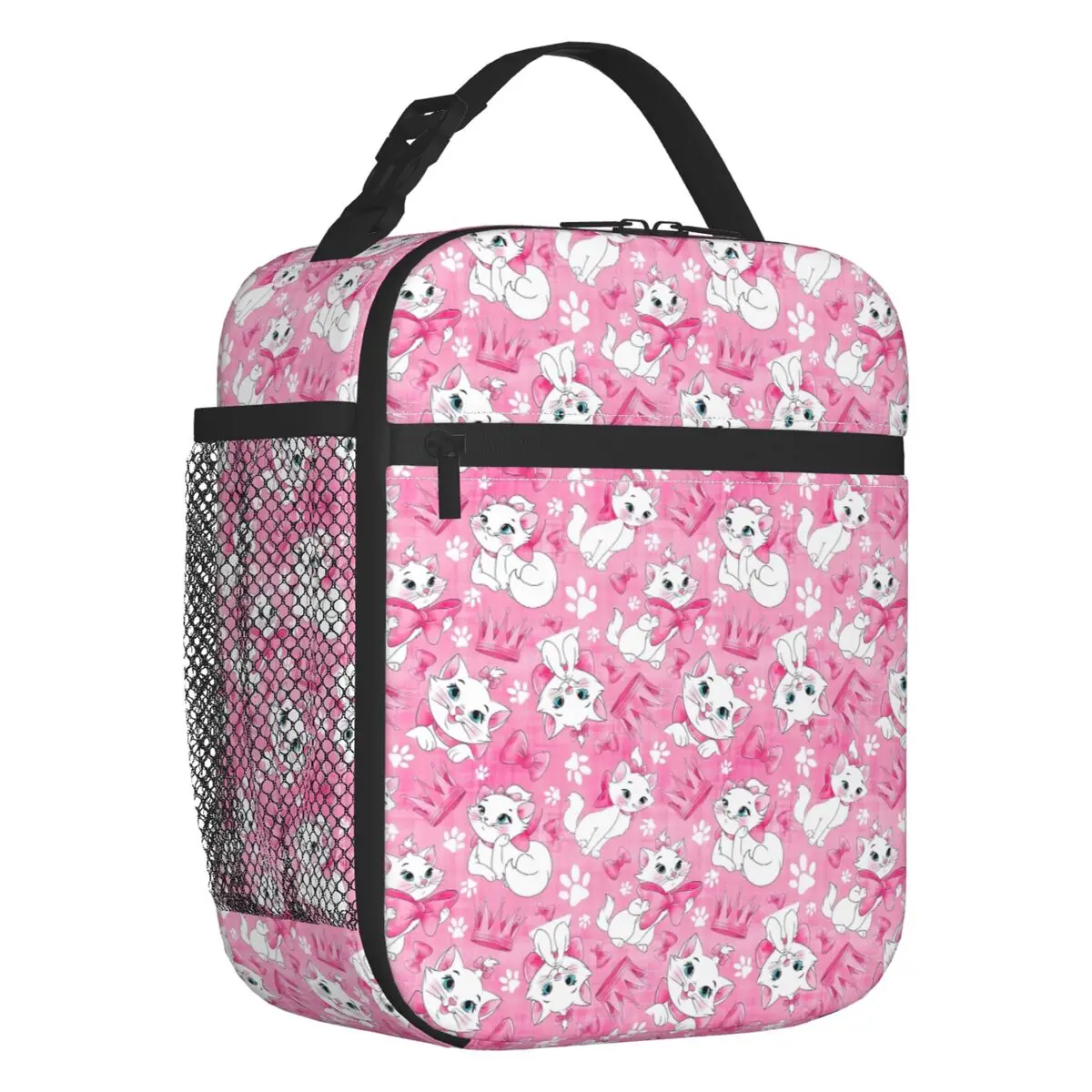 

Custom Cute Cartoon Marie Cat Portable Lunch Boxes Funny Animal Pattern Cooler Thermal Food Insulated Lunch Bag School Student