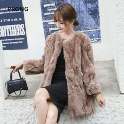 Natural Rabbit Fur Coat Women Winter Jackets Long Loose Size Real Fur Coat Furry Thick Warm Woman Clothes