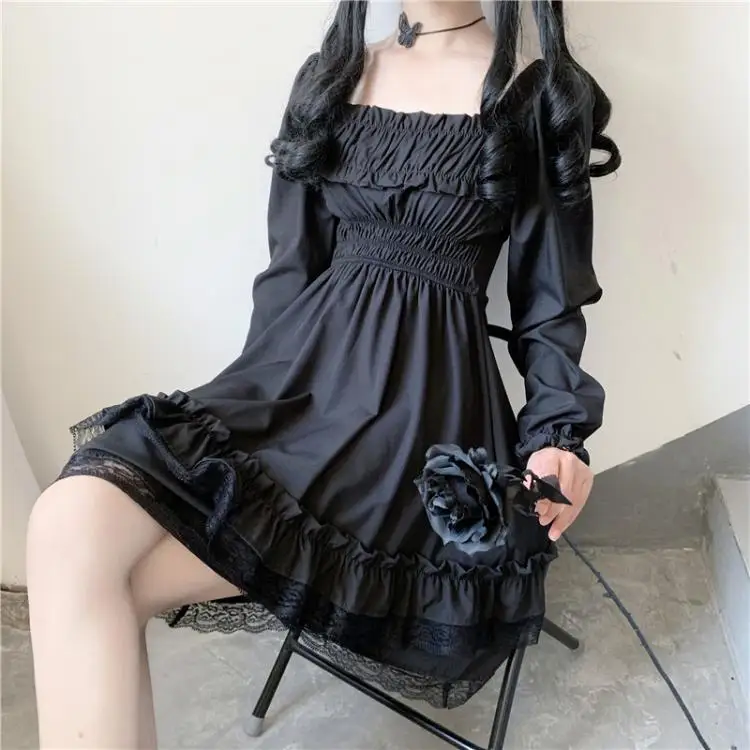 

Frocks for Womens Free Sh... Winter Dresses for Women Dress Korean Style Japanese Y2k Moda Mujer Korean Dress