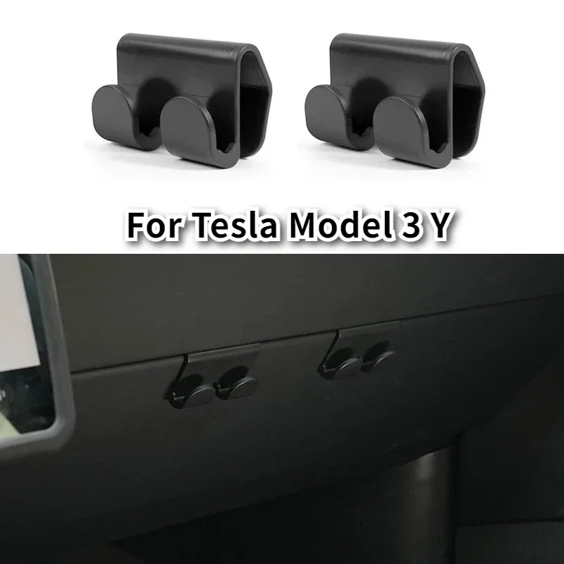 Haken für Tesla Model Y Juniper 2025 Handschuhfach-Haken Schwarze Innenraum-Karabiner Aufbewahrung Model 3 Highland Auto-Aufhänger Zubehör