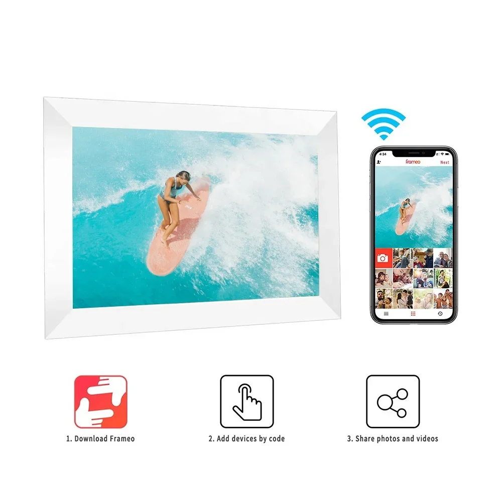 Touch Screen Picture Video Wifi Square Acrylic Digital Picture Photo Frame 7 10 15 30 32 Inch Digital Photo Frame With Wifi