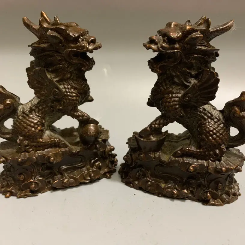 

Copper unicorn ornament, large, a pair of home furnishings