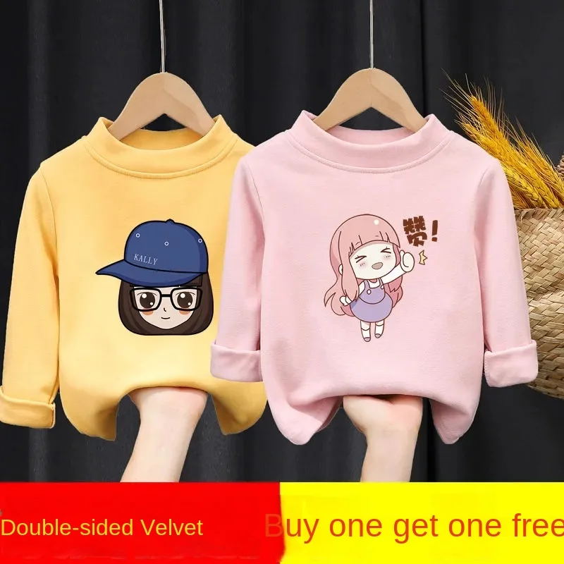 2 PCS Long Sleeve T-Shirts Infant to Little Kid Toddler Cartoon Cute Soft Tees Children Full Tops fits 2-10 Years