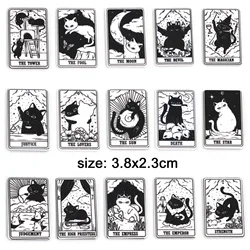 5PCs Black White Acrylic Tarot Pendants Rectangle Cat Double-sided Charms For DIY Earrings Necklace Jewelry Making 3.8cm x 2.3cm