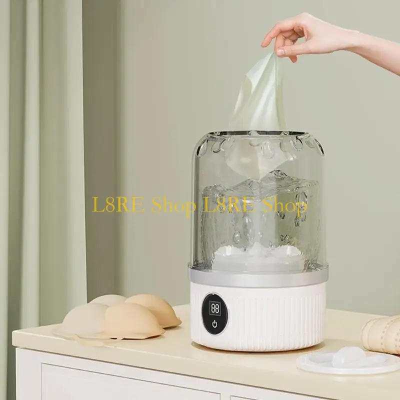 L8RE Miniature Rechargeable Clothes Washer for Delicates Socks and Towels Cordless Washing Machine Waterproof Laundry Device