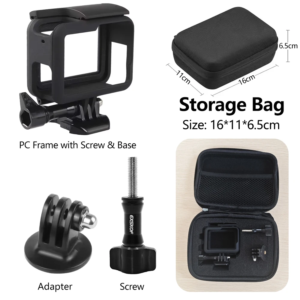 Plastic Protective Frame Case Cover for GoPro Hero 5/6/7 Black