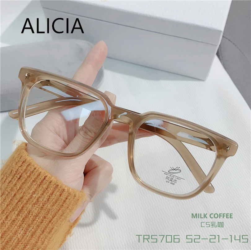 

ALICIA New Fashion Retro Eyeglasses Square Full frame TR90 Eyewear Optical Prescription Eyeglasses Frames Women's Eyeglass