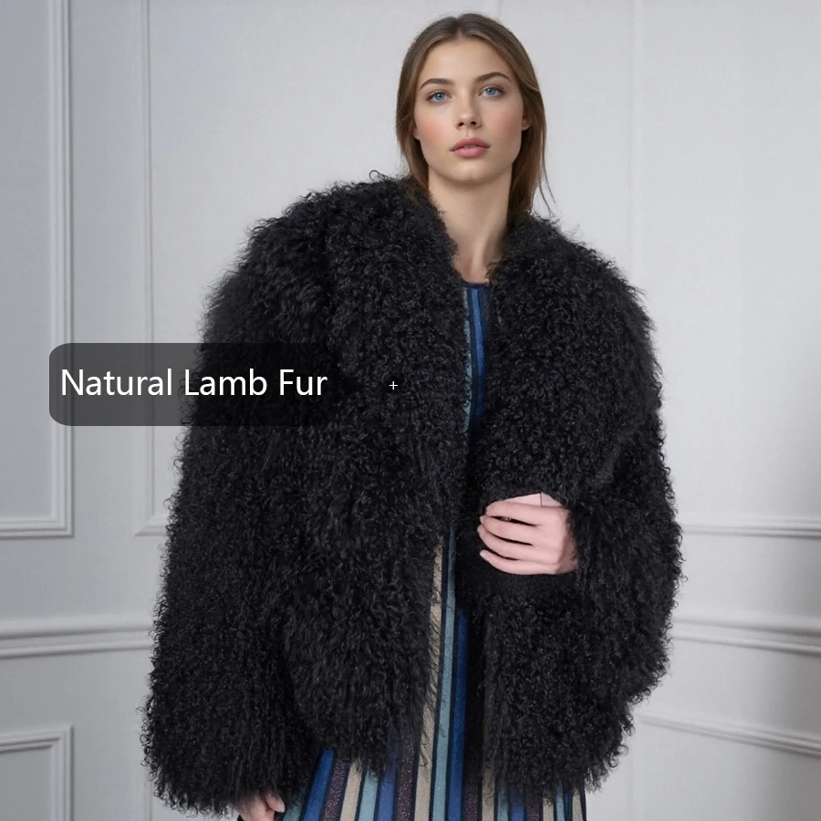 리얼 양가죽 재킷 라펠 천연 티베트 양털 코트 진짜 몽골리안 퍼 코트 고품질 리얼 퍼 코트 여성용