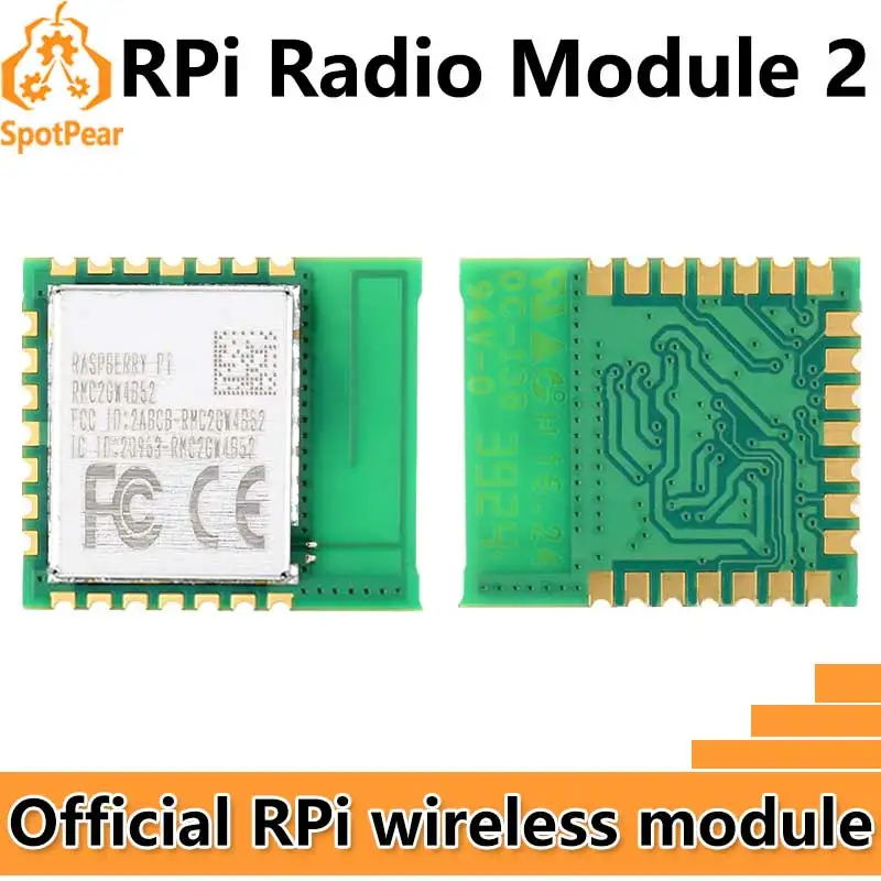

Радиомодуль Raspberry Pi 2, оригинальный беспроводной модуль, 2,4 ГГц, Wi-Fi4, Bluetooth 5,2, встроенная антенна 2,4 ГГц