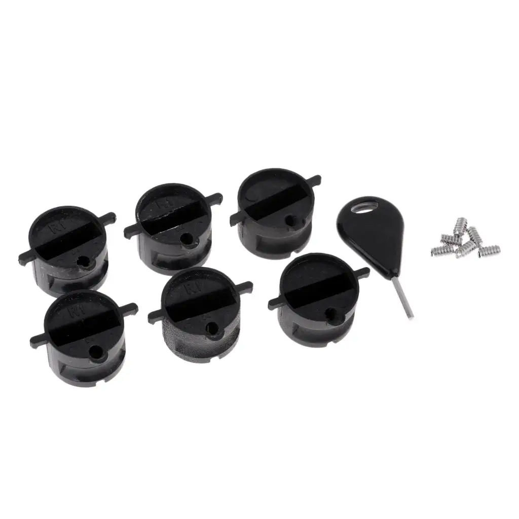 6Pc Surf  Plug with Grub Screws For  Surfboard Fin Box with a Fin Key