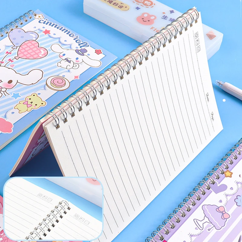 Imagem -05 - Sanrio a5 Espiral Bobina Notebook Bobina Espiral Kuromi Minha Melodia Linha Reta Papel Jornal Diário Material Escolar Papelaria Pcs