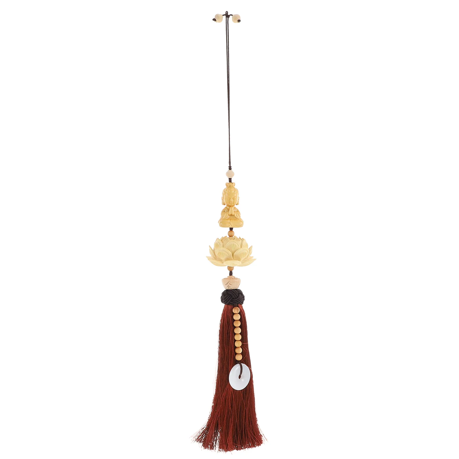 

Guanyin Buddha Car Pendant Wooden Lotus Hanging Decor Compact Design Creative Home Decoration Rearview Mirror Hanging Ornament