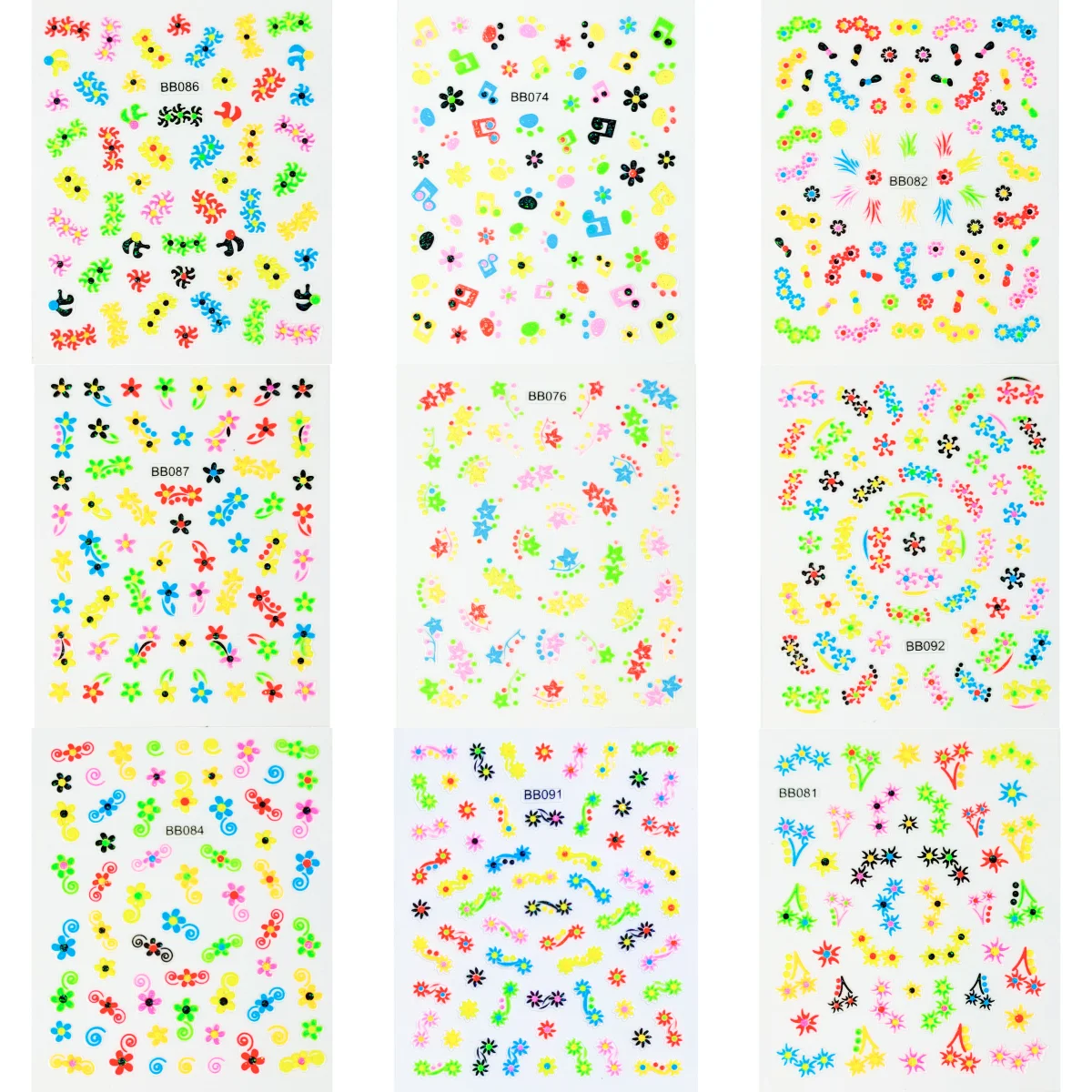 5 pezzi 5D adesivi colorati per nail art per bambini Kawaii farfalla fiore fiocco adesivo acrilico decalcomanie per manicure decorazioni accessori