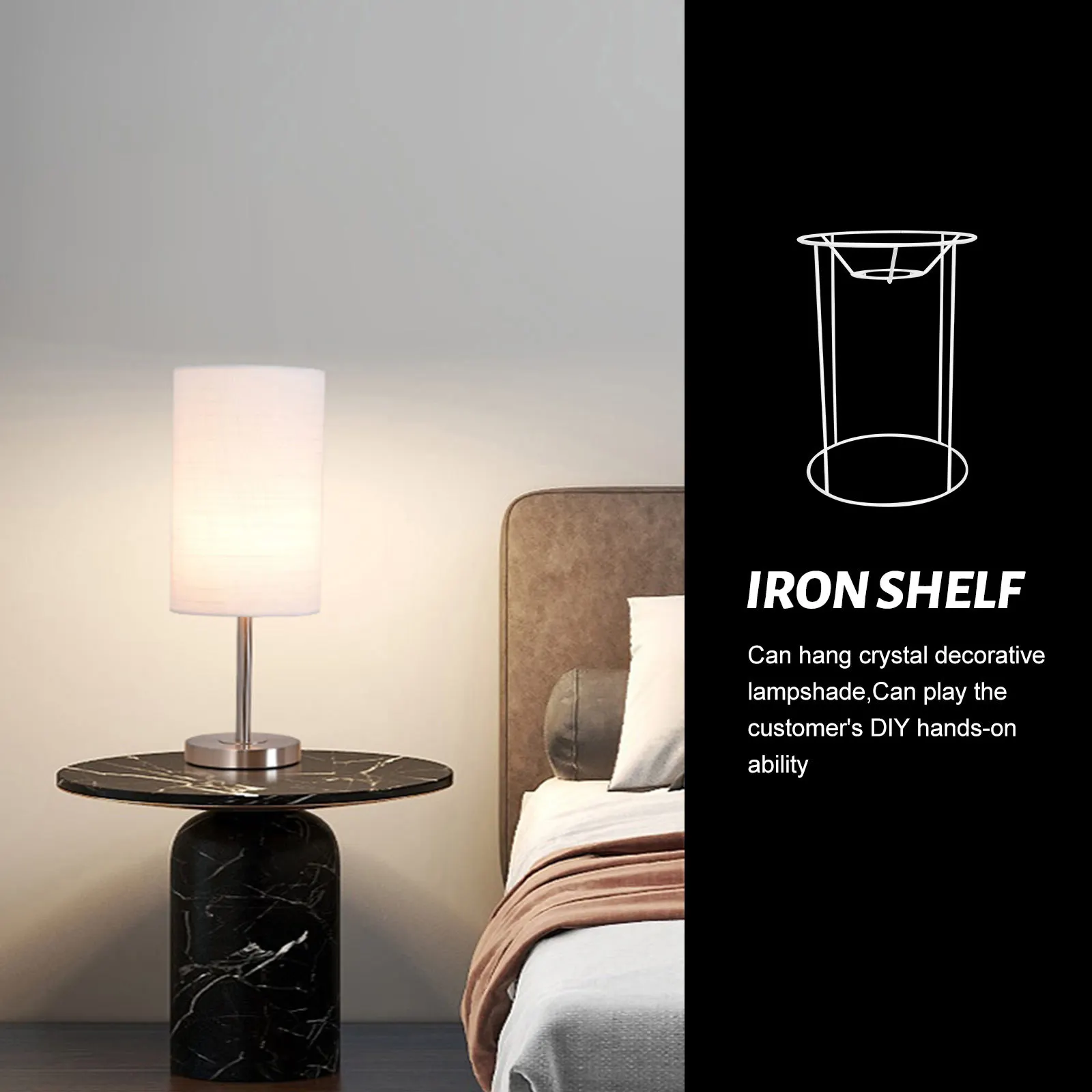 

Iron Lamp Shade Frame Diy Table Desk Ceiling Light Cover Rustproof Durable Lighting Fixture Frame For Lamp Decor