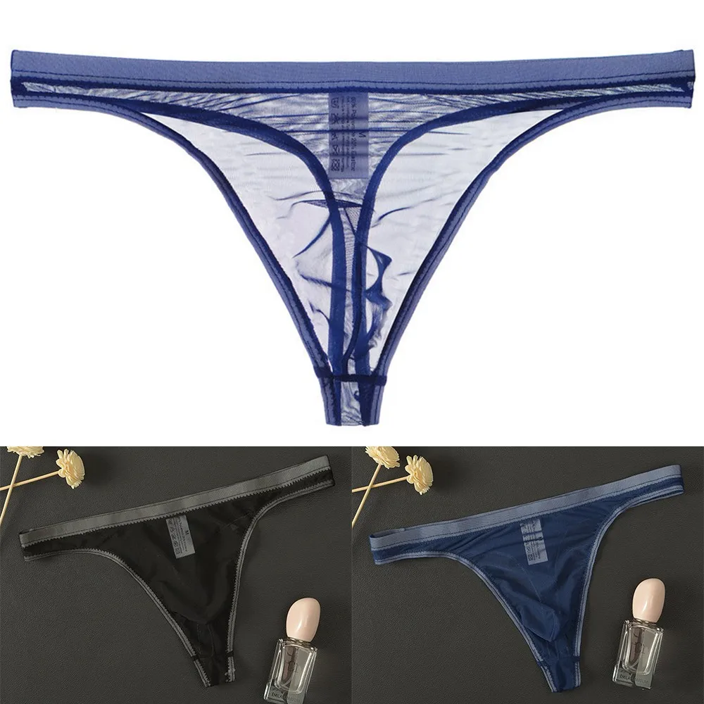 Ультратонкие трусы, нижнее белье, дышащие стринги, нижнее белье M-2XL, мужские прозрачные сетчатые трусы с Т-образной спинкой, новинка, практичный комфорт