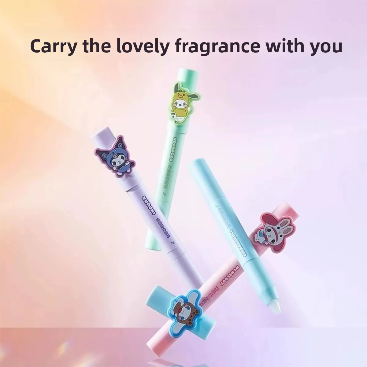 Bolígrafo con Fragancia Kawaii My Melody Kuromi Cinnamoroll, Fragancia Duradera, Lindo Perfume Portátil de Dibujos Animados, Regalo Navideño, Venta al Por Mayor