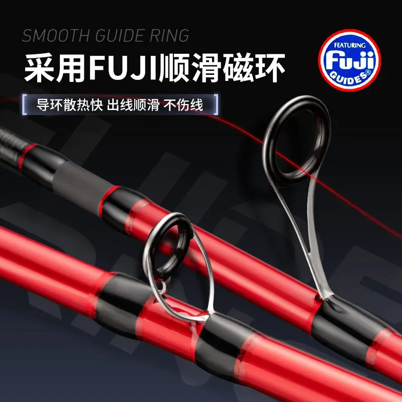 Ultralight Portable Travel Fishing Rod 5 section Carbon Spinning Rod Fast Action M power Fuji Guide Lure Casting Rod 1.98m 2.1m