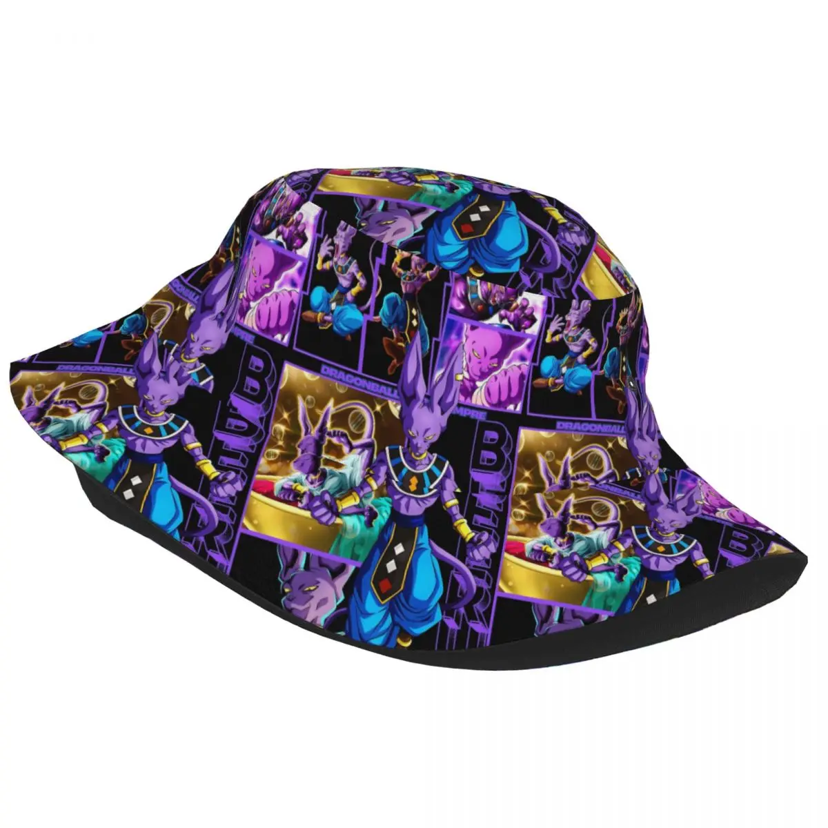 Dragon Beerus Ball Z Anime CATS Bucket Hat for Teen Vocation Floppy Hat Style Foldable for Hiking Fishing Cap Boonie Hat