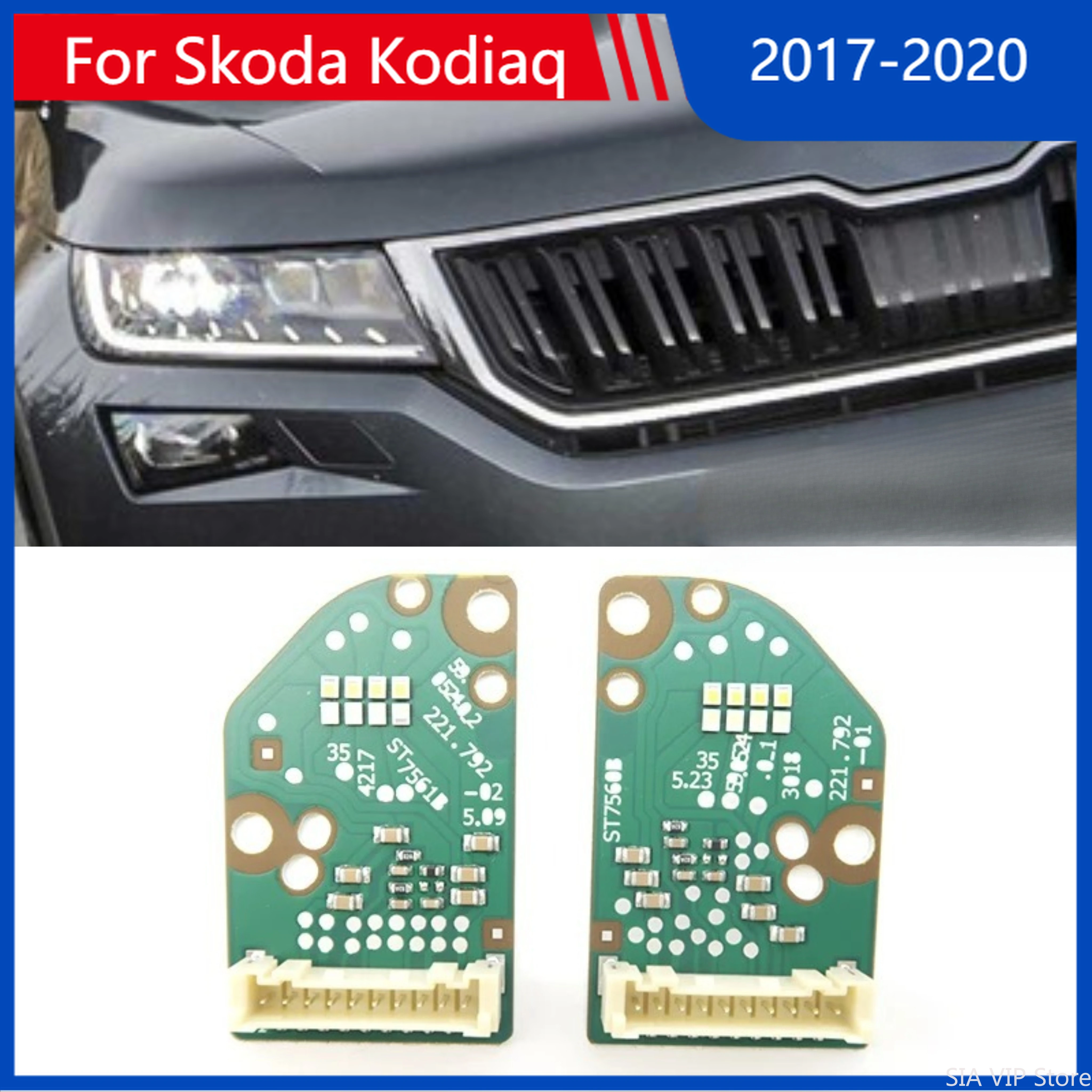 

For Skoda Kodiaq 2017 2018 2019 2020 Angel Eye Chip Ballast Light Source Board Chip Module Car Headlight DRL CHIP White Light
