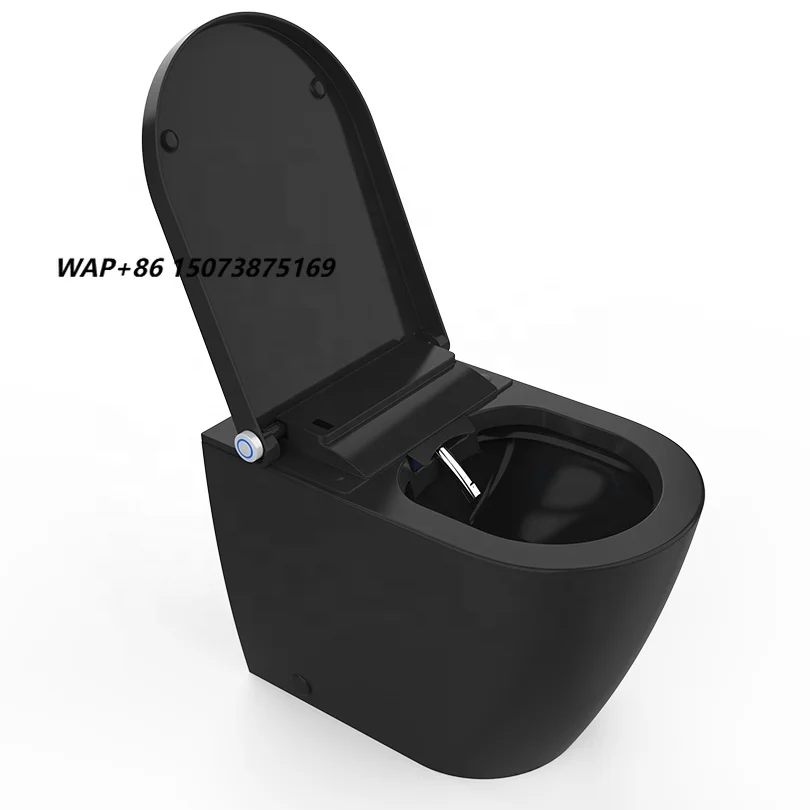 2026 Modern European Bathroom Hanging Intelligent Wc Toilet Set Automatic Flush Wall Hung Matt Black Smart Toilet With Bidet