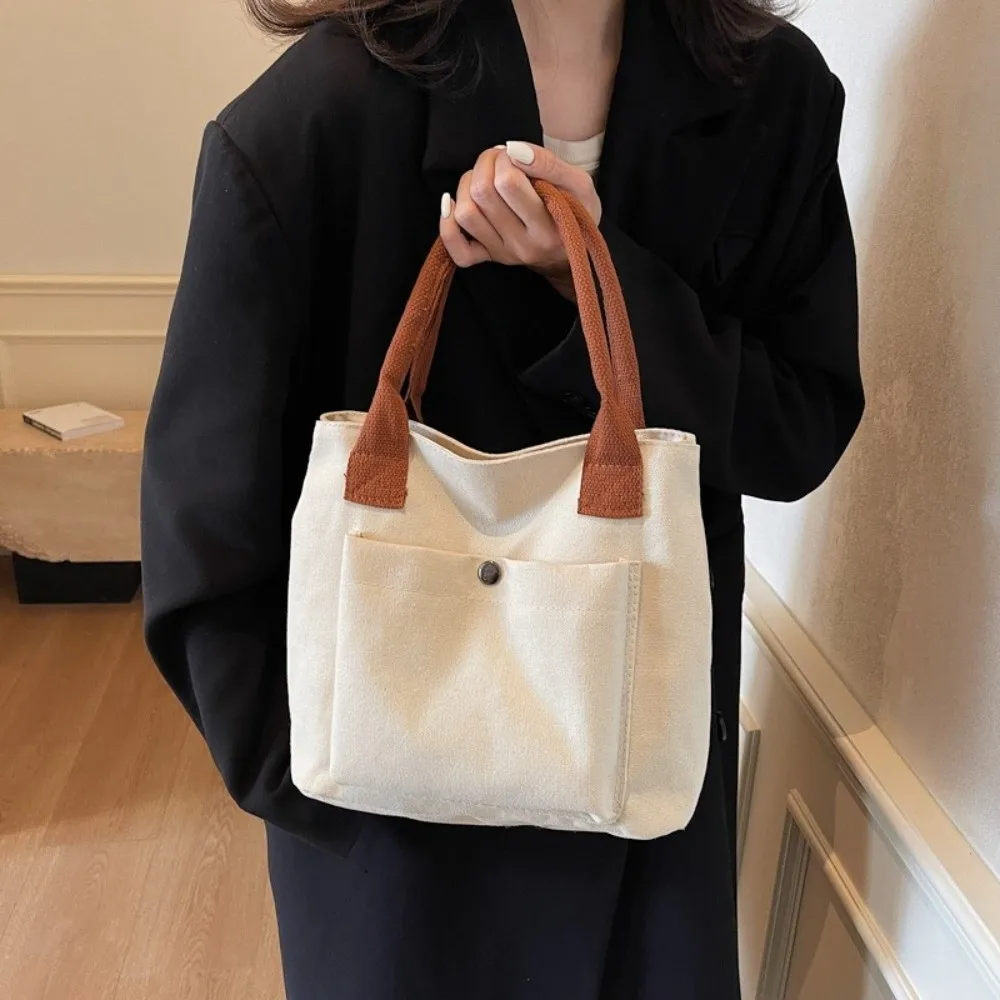 Stylish Customized Logo Canvas Tote Bag Hand-Held Japanese Korean Canvas Handbag Versatile Casual Bag Commuting