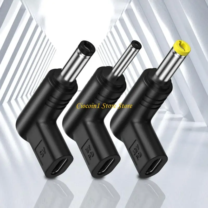 A3PC Type C to DC5521 Adapter with DC3.0 3.5 5.5 Connector Sizes for Various Devices