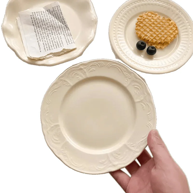 

Plates, French retro ceramic plates, afternoon tea dessert plates