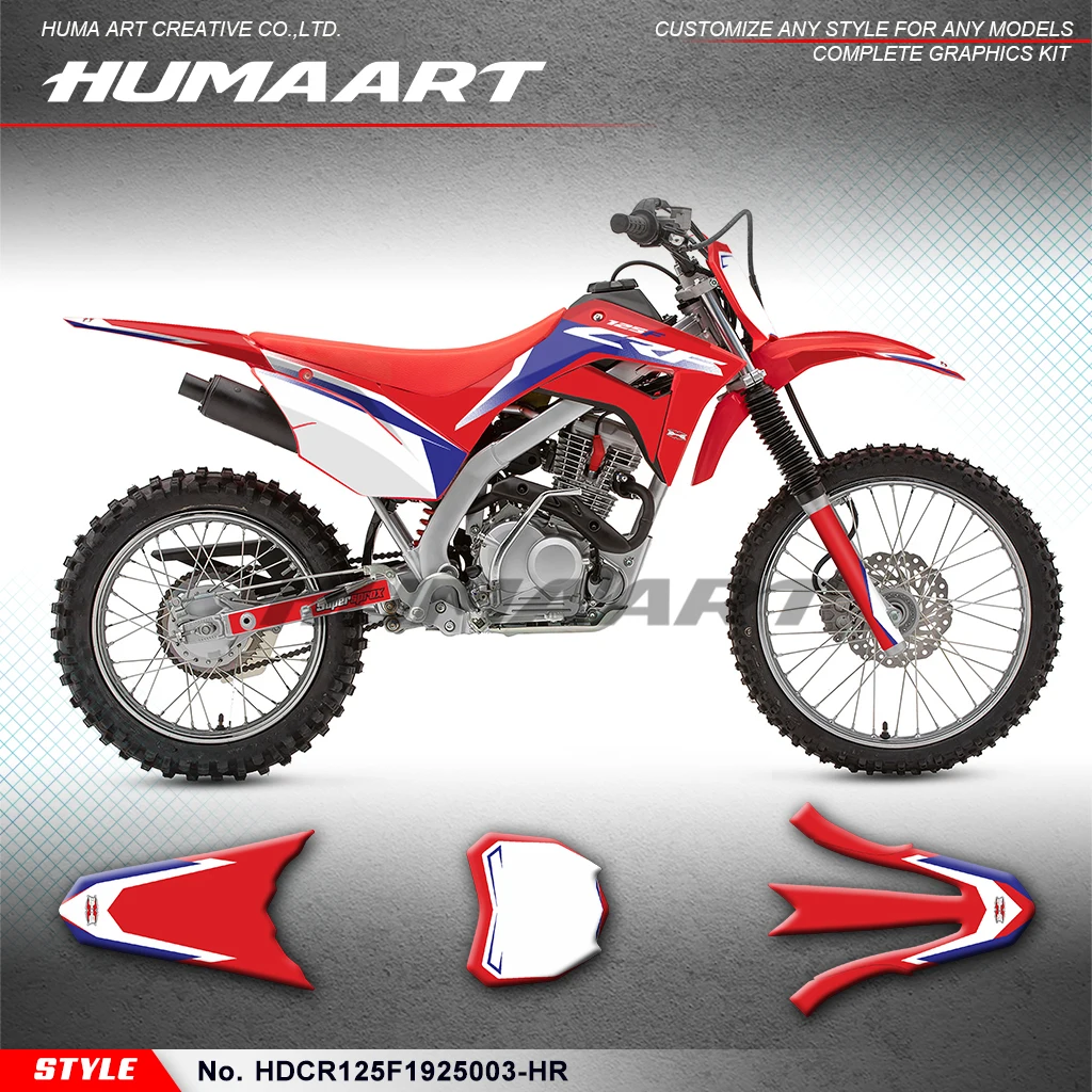 HUMAART Dirtbike Graphics Adhesive Sticker for Honda CRF 125 F 2019 2020 2021 2022 2023 2024 2025, HDCR125F1925003-HR